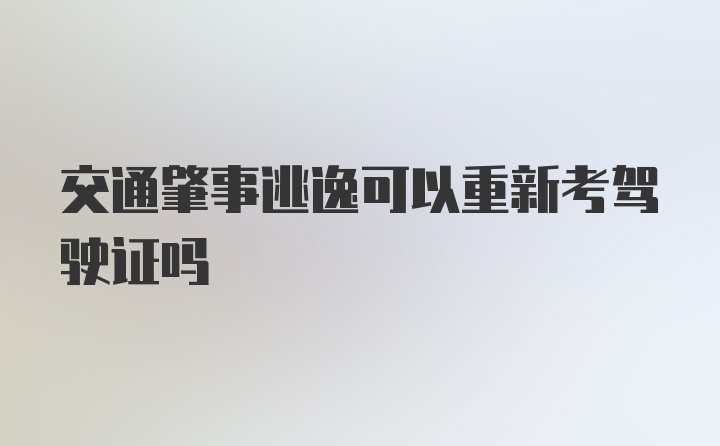 交通肇事逃逸可以重新考驾驶证吗