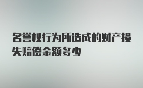 名誉权行为所造成的财产损失赔偿金额多少