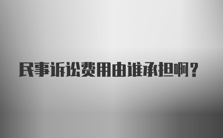 民事诉讼费用由谁承担啊？