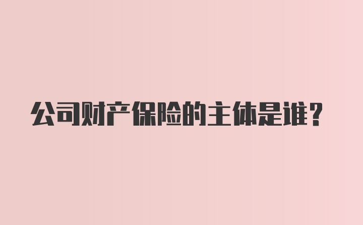 公司财产保险的主体是谁？