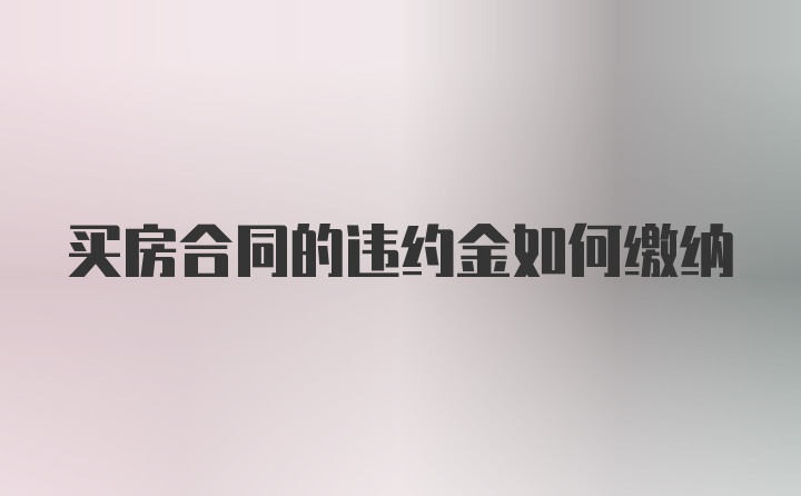 买房合同的违约金如何缴纳