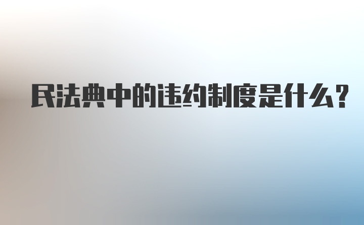 民法典中的违约制度是什么？