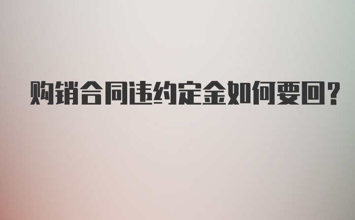 购销合同违约定金如何要回？