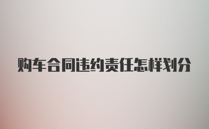 购车合同违约责任怎样划分