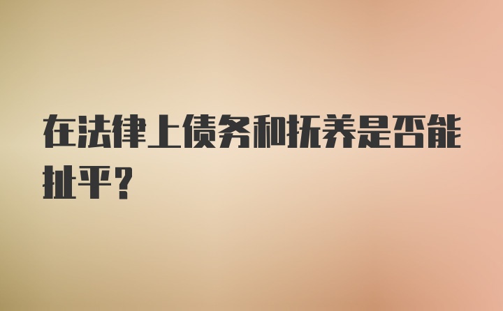 在法律上债务和抚养是否能扯平?