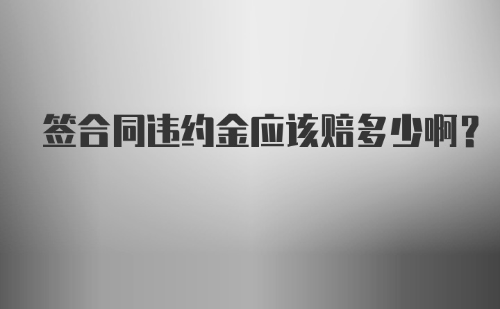 签合同违约金应该赔多少啊？