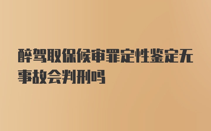 醉驾取保候审罪定性鉴定无事故会判刑吗