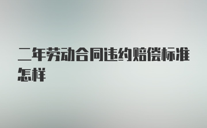 二年劳动合同违约赔偿标准怎样