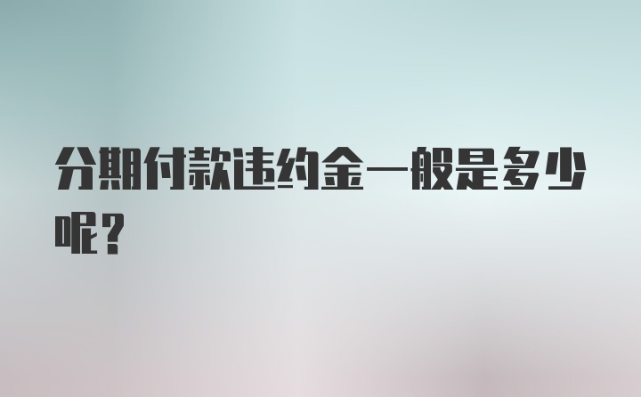 分期付款违约金一般是多少呢？