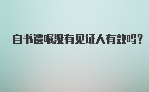 自书遗嘱没有见证人有效吗?