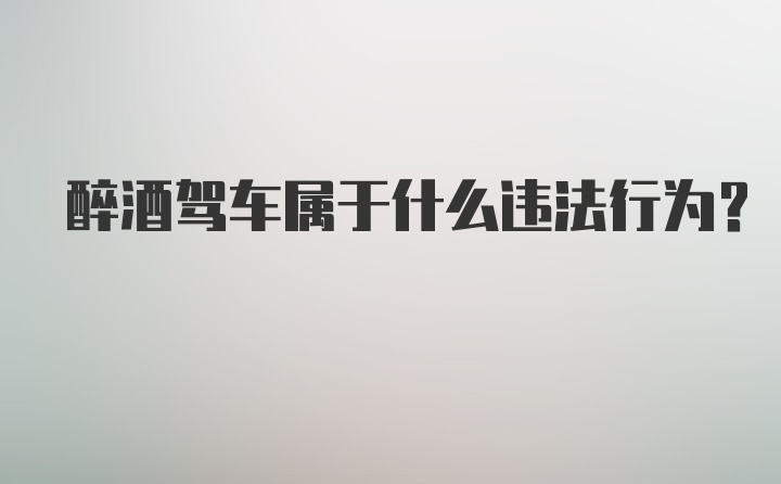 醉酒驾车属于什么违法行为？