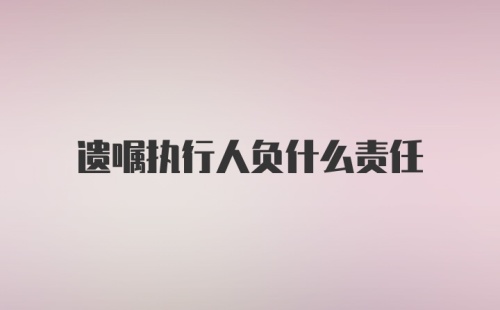 遗嘱执行人负什么责任