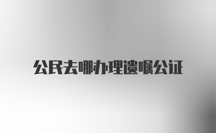 公民去哪办理遗嘱公证