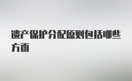 遗产保护分配原则包括哪些方面