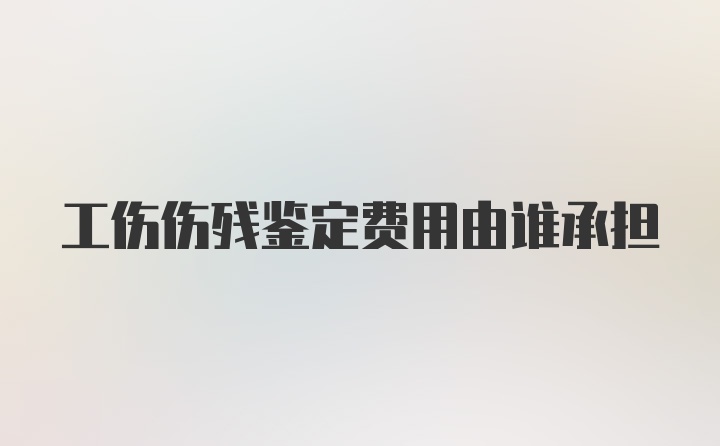 工伤伤残鉴定费用由谁承担