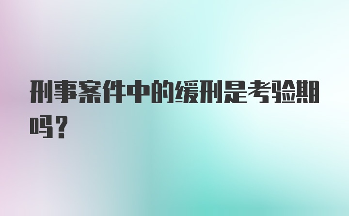 刑事案件中的缓刑是考验期吗？