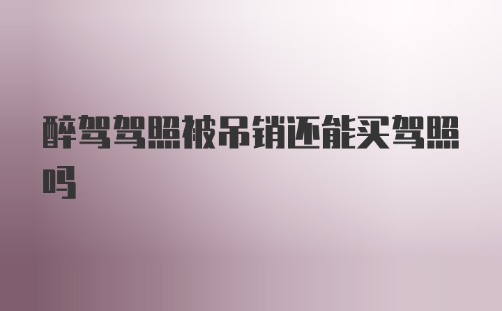 醉驾驾照被吊销还能买驾照吗