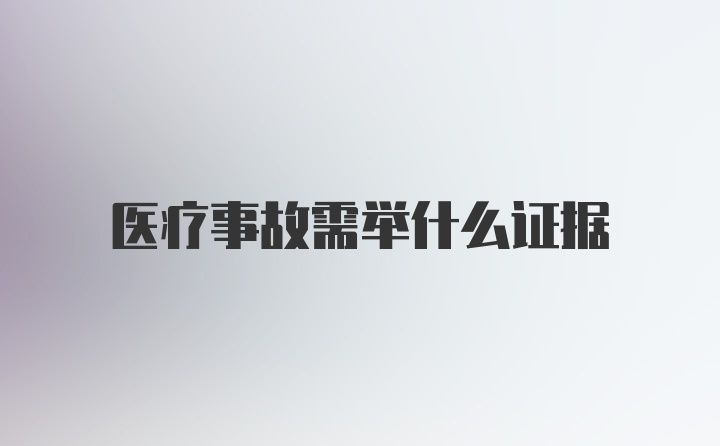 医疗事故需举什么证据