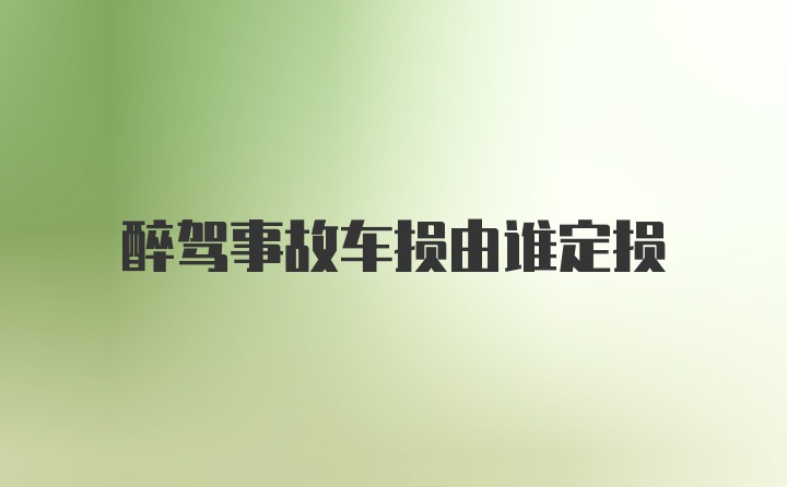 醉驾事故车损由谁定损