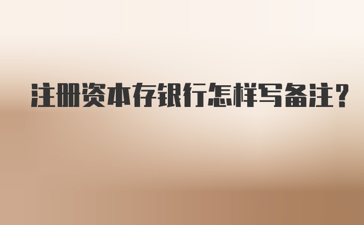 注册资本存银行怎样写备注？