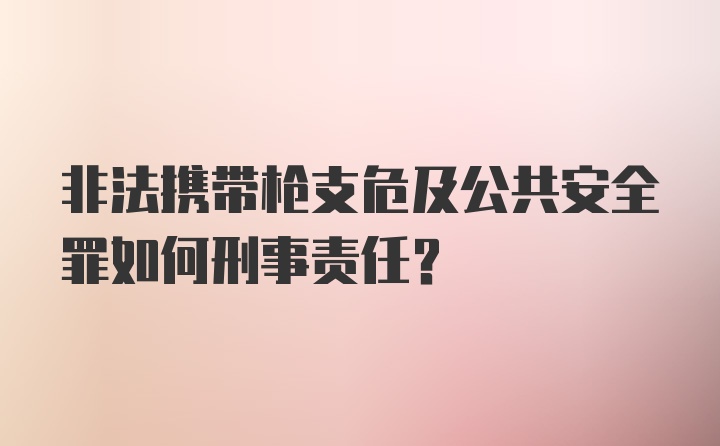 非法携带枪支危及公共安全罪如何刑事责任？