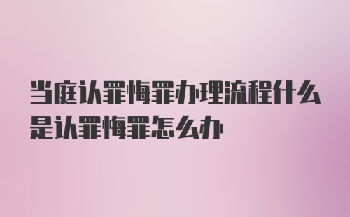 当庭认罪悔罪办理流程什么是认罪悔罪怎么办