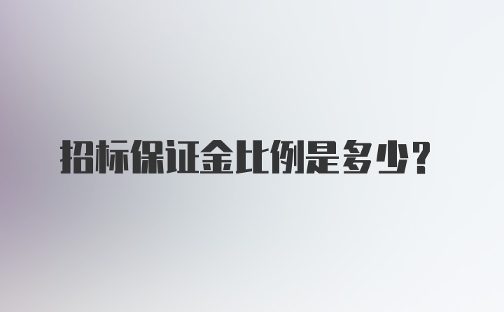 招标保证金比例是多少？