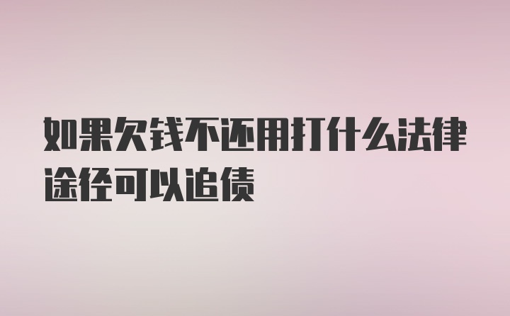 如果欠钱不还用打什么法律途径可以追债