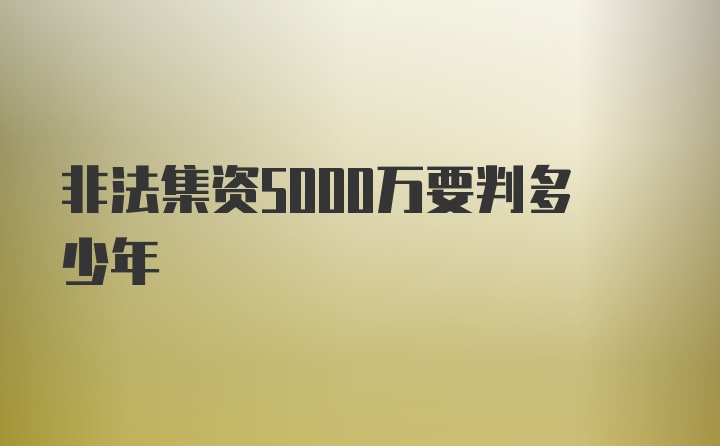 非法集资5000万要判多少年