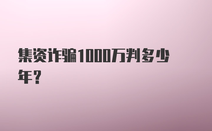 集资诈骗1000万判多少年？