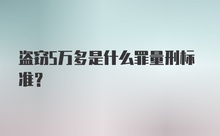 盗窃5万多是什么罪量刑标准？