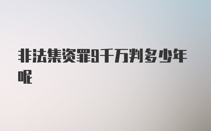 非法集资罪9千万判多少年呢