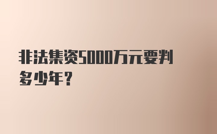 非法集资5000万元要判多少年？