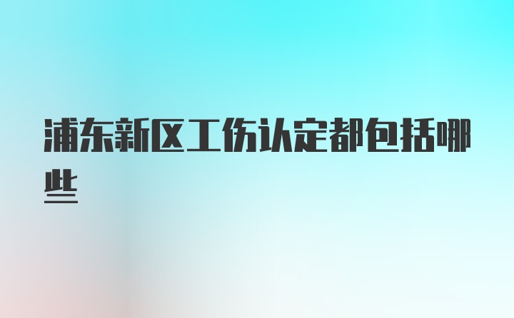 浦东新区工伤认定都包括哪些