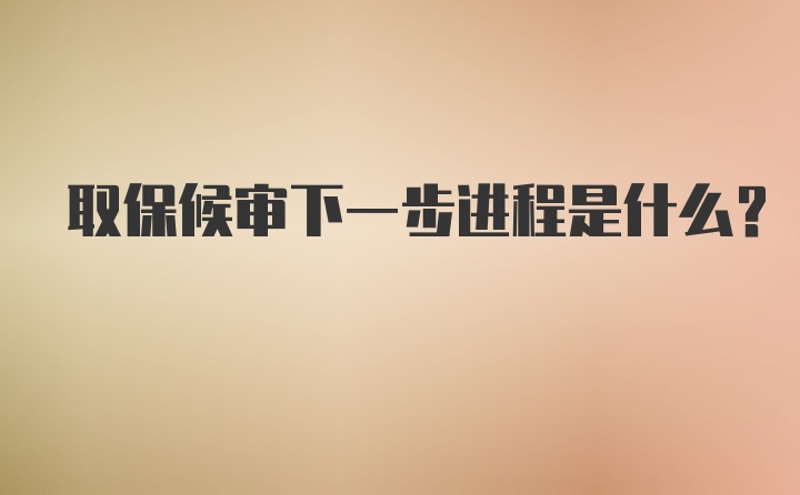 取保候审下一步进程是什么？