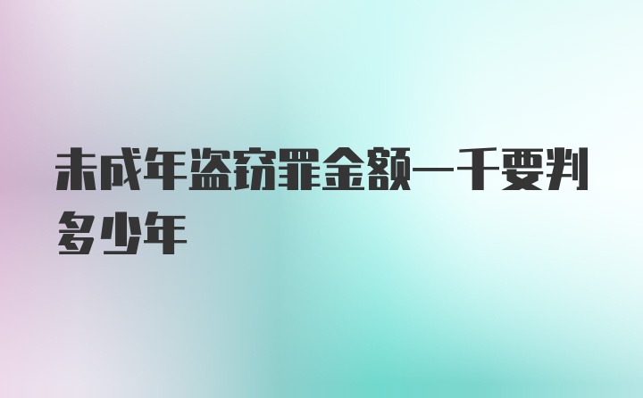 未成年盗窃罪金额一千要判多少年