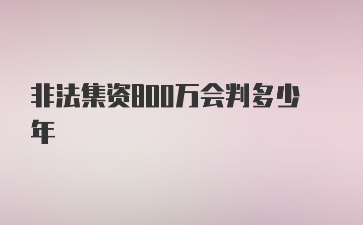 非法集资800万会判多少年