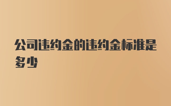 公司违约金的违约金标准是多少