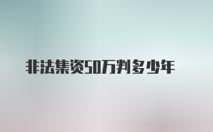 非法集资50万判多少年