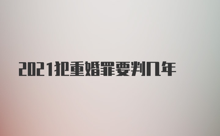 2021犯重婚罪要判几年