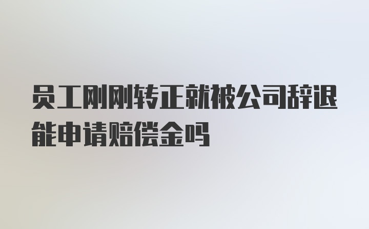 员工刚刚转正就被公司辞退能申请赔偿金吗