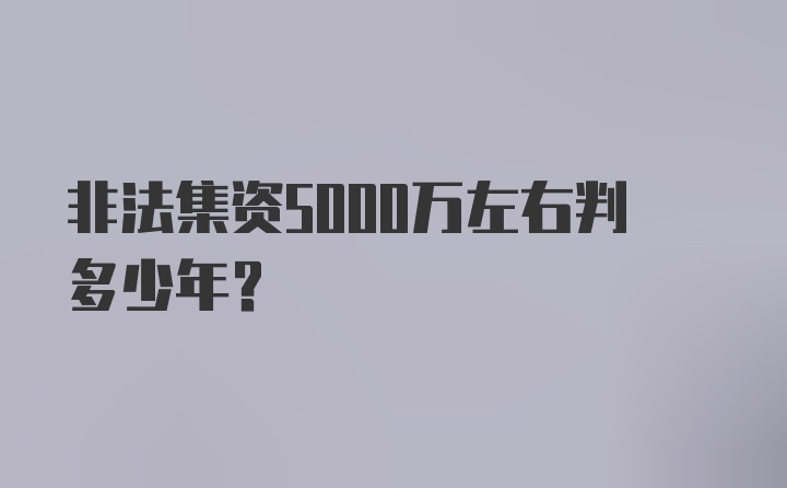 非法集资5000万左右判多少年？