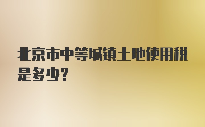 北京市中等城镇土地使用税是多少？