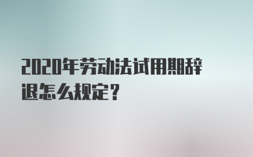 2020年劳动法试用期辞退怎么规定？