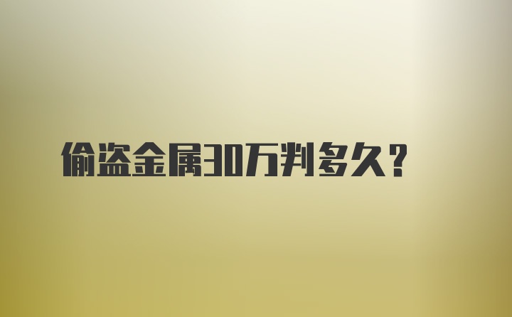 偷盗金属30万判多久？