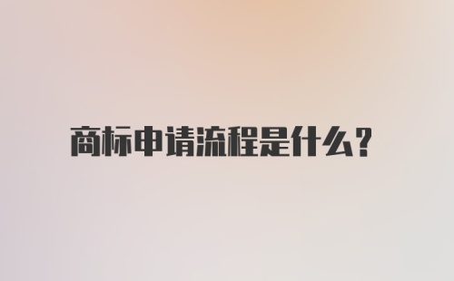 商标申请流程是什么？