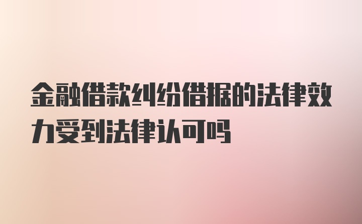 金融借款纠纷借据的法律效力受到法律认可吗