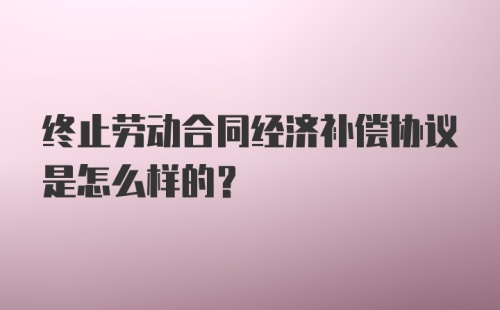 终止劳动合同经济补偿协议是怎么样的？