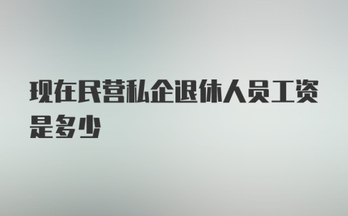 现在民营私企退休人员工资是多少