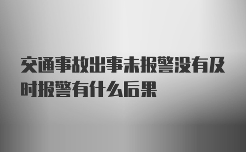 交通事故出事未报警没有及时报警有什么后果